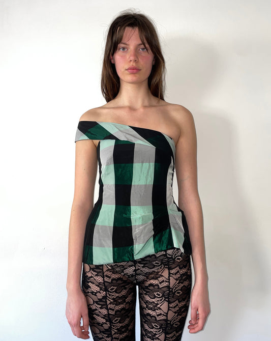 Checkered Corset in Green